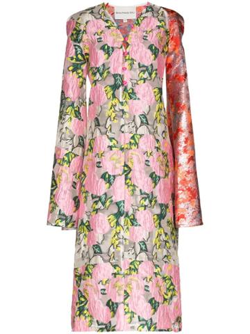Shuting Qiu Floral Jacquard Shift Dress - Pink