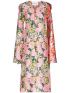 Shuting Qiu Floral Jacquard Shift Dress - Pink
