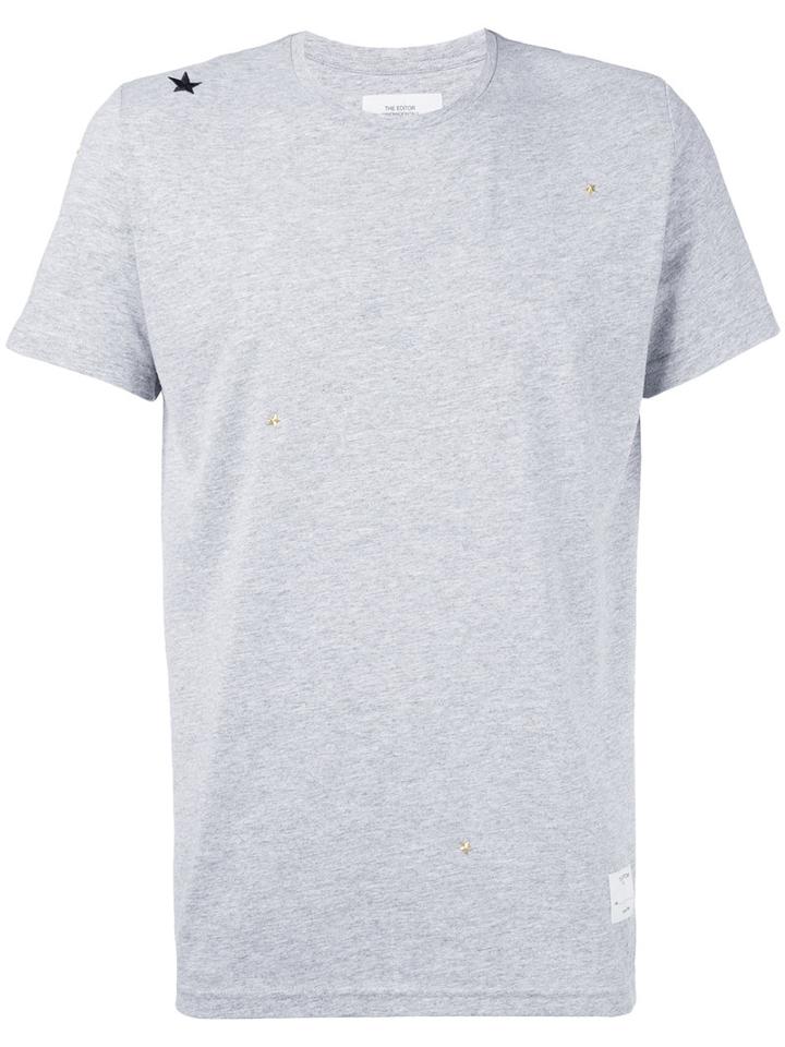 The Editor - Star Stud T-shirt - Men - Cotton/polyester - S, Grey, Cotton/polyester