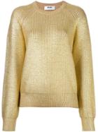 Msgm Metallic Jumper, Women's, Size: Xs, Nude/neutrals, Cotton/virgin Wool