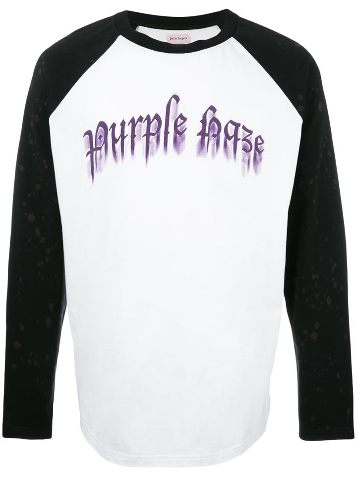 Palm Angels Purple Haze Print Sweatshirt, Men's, Size: Large, White, Cotton