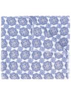 Pal Zileri Floral Print Scarf, Men's, White, Silk/linen/flax