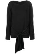 Nina Ricci Sleeve Tie Waist Top - Black