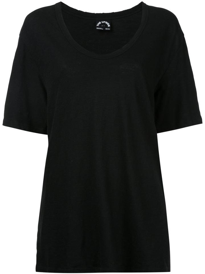 The Upside - Scoop-neck Logo T-shirt - Women - Cotton - S, Black