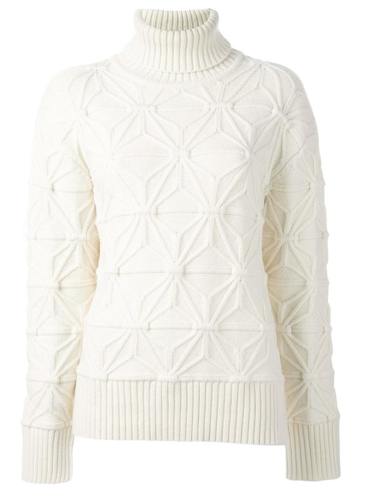 Dsquared2 Pattern Knit Turtleneck Jumper, Women's, Size: Medium, Nude/neutrals, Polyester/wool