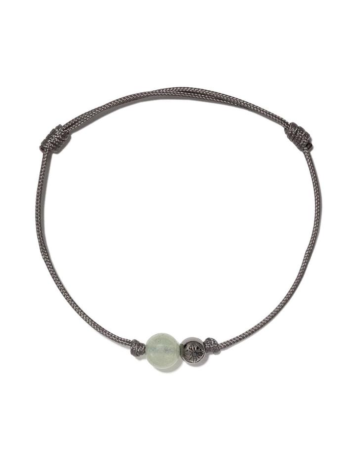 Shamballa Jewels 18kt Black Gold, Diamond And Aquamarine Cord Bracelet