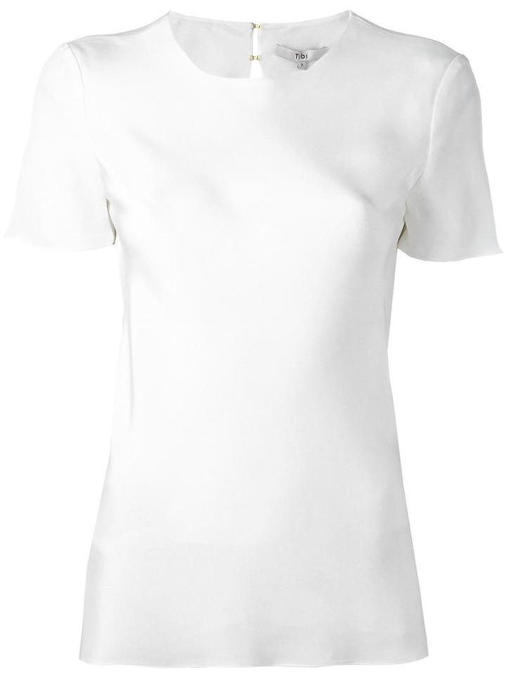 Tibi Shortsleeved Blouse, Women's, Size: 8, White, Silk
