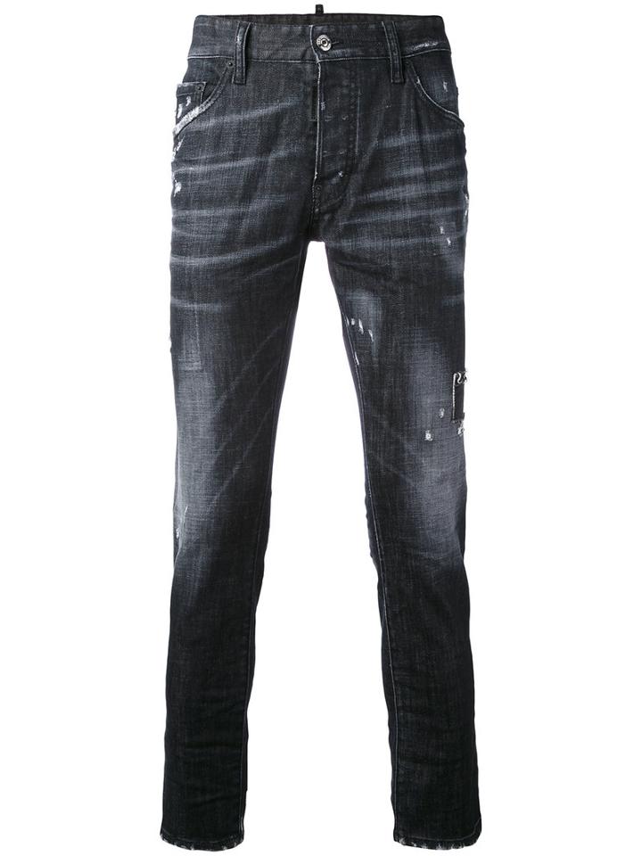 Dsquared2 - Distressed Straight Jeans - Men - Cotton/spandex/elastane - 54, Black, Cotton/spandex/elastane
