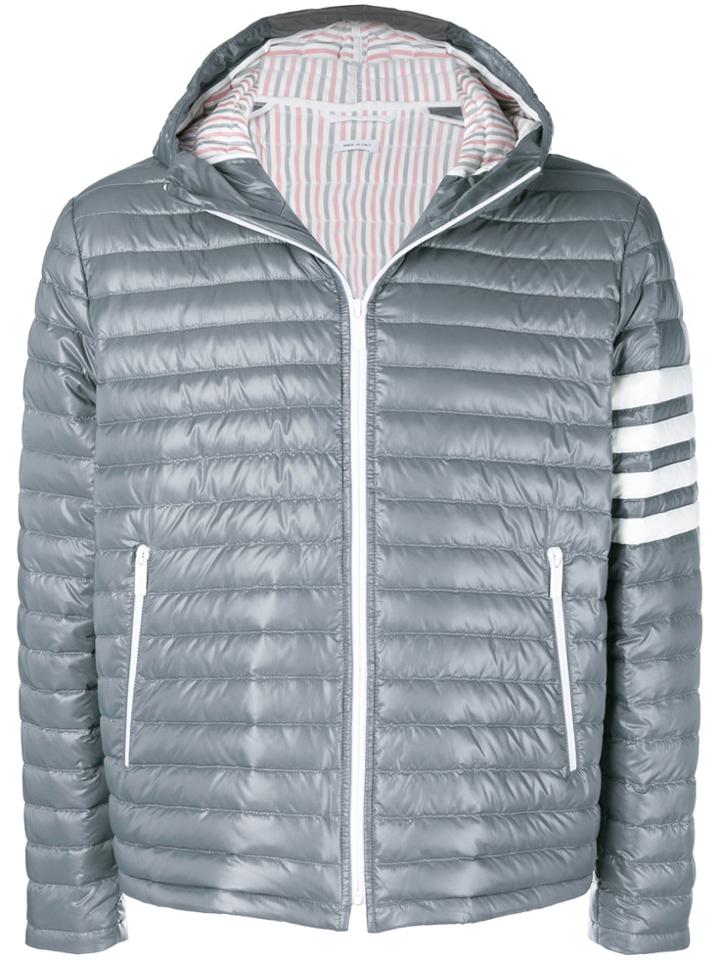 Thom Browne Quilted Hooded Parka - Grey
