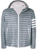 Thom Browne Quilted Hooded Parka - Grey