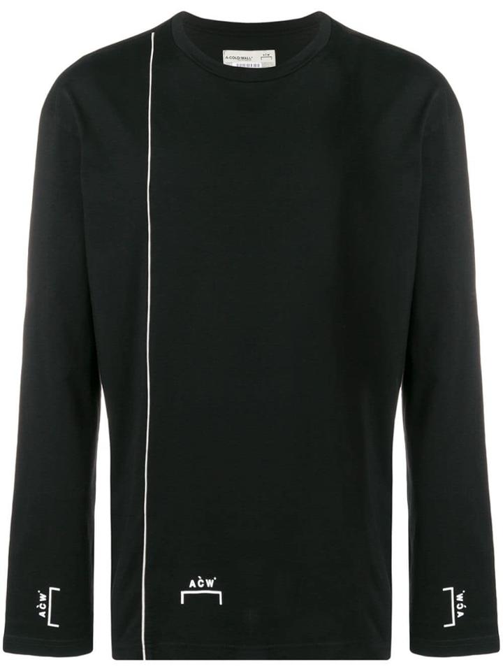 A-cold-wall* Contrast Stripe Longsleeved T-shirt - Black