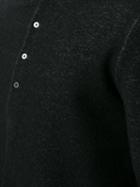 Ma+ Button Collar Jumper, Men's, Size: 50, Black, Cotton/polyamide/wool