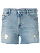 Ck Jeans Distressed Denim Shorts - Blue