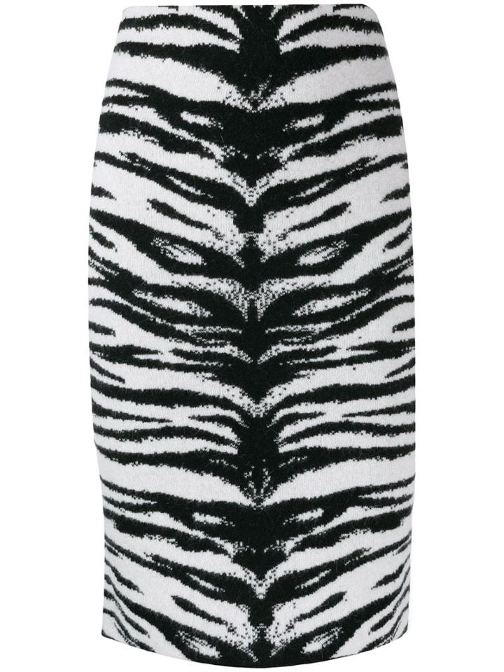 Laneus Zebra Print Skirt - Neutrals
