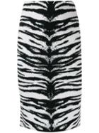Laneus Zebra Print Skirt - Neutrals