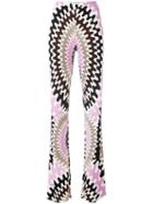 Emilio Pucci Printed Flared Trousers, Women's, Size: 40, White, Silk/viscose