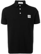 Stone Island Logo Patch Polo Shirt, Men's, Size: Xxl, Black, Cotton/spandex/elastane