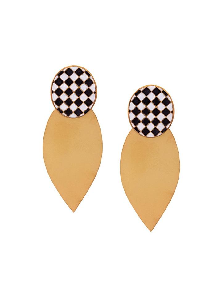 Silhouette 'chess' Earrings - Metallic