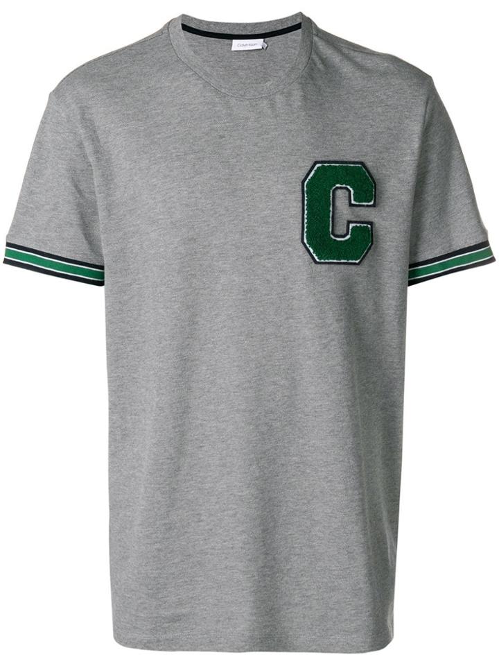 Ck Calvin Klein Felt Logo T-shirt - Grey