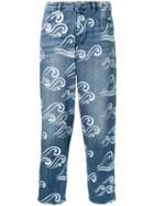 Emporio Armani Waves Print Straight Jeans - Blue