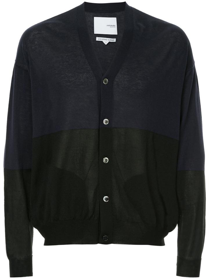 Yoshiokubo Two-tone Knit Cardigan - Blue