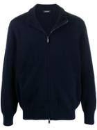 Z Zegna Long Sleeve Zipped Sweater - Blue