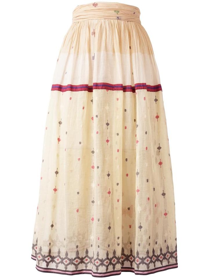 Aodress Printed Full Skirt, Women's, Nude/neutrals, Cotton