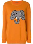 Alberta Ferretti Elephant Intarsia Jumper - Yellow & Orange