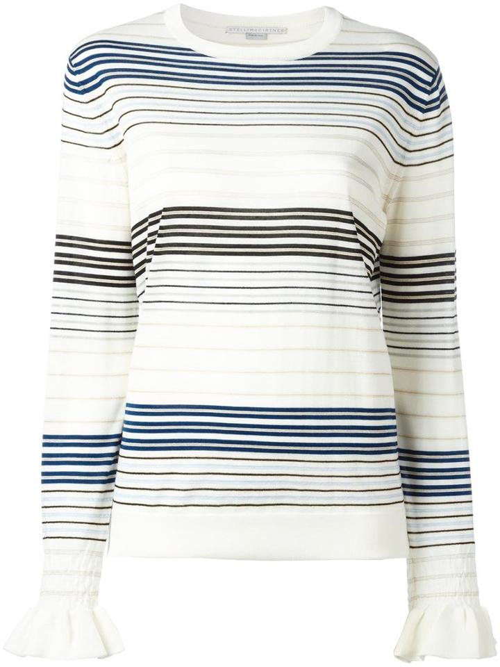 Stella Mccartney Ruffle Cuff Jumper, Women's, Size: 42, Nude/neutrals, Virgin Wool/viscose/polyester/polyamide