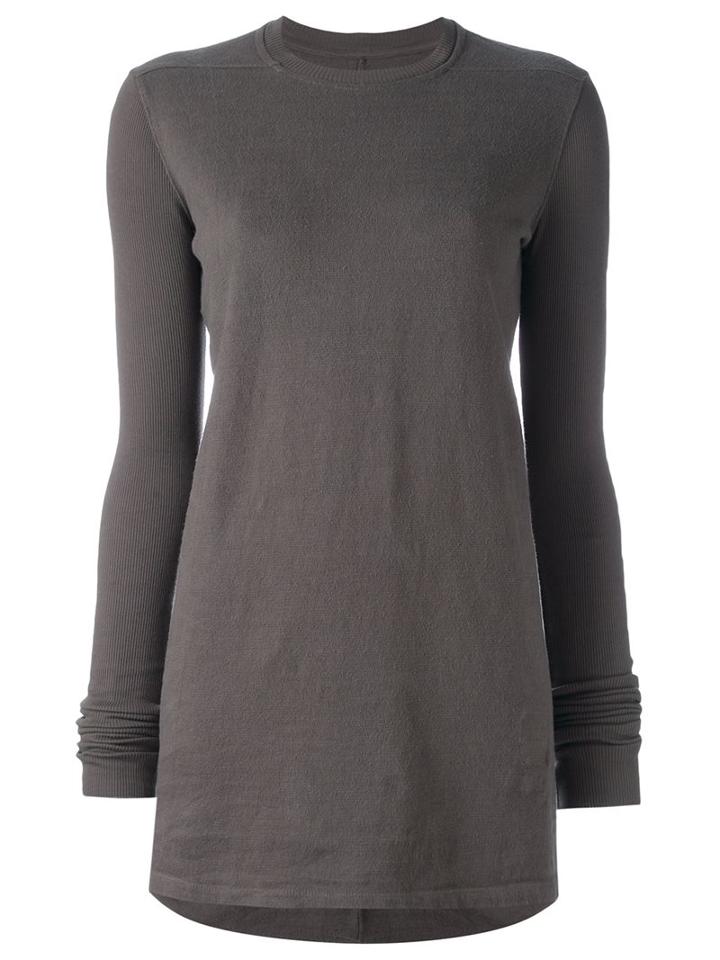 Rick Owens Drkshdw 'meg' Fine Knit Jumper, Women's, Size: Medium, Grey, Cotton