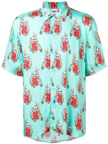 Sss World Corp Preacher Hawaiian Shirt - Blue