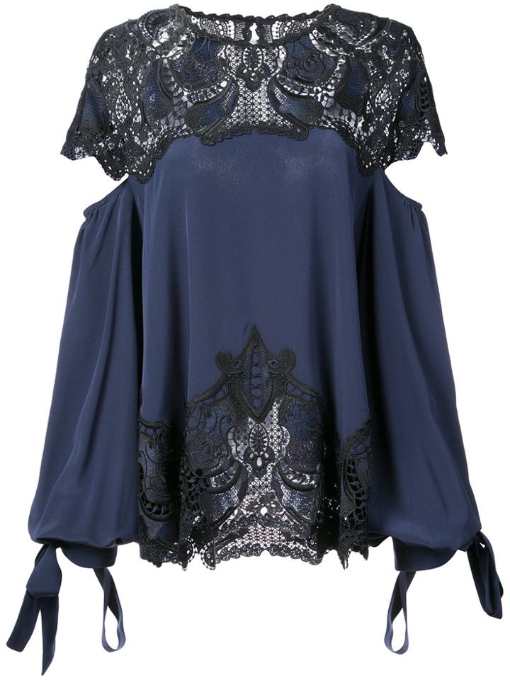 Jonathan Simkhai Lace-panelled Top - Blue