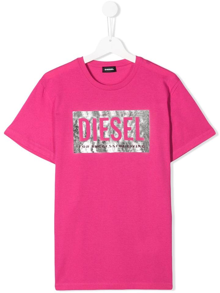 Diesel Kids Short Sleeved T-shirt - Pink