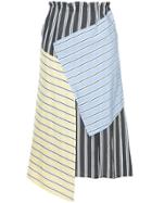 Astraet Patch-work Asymmetric Midi Skirt - Multicolour
