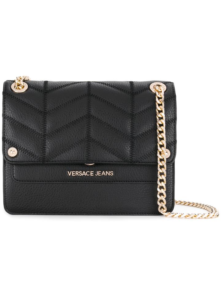 Versace Jeans Foldover Chain Tote - Black