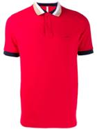 Sun 68 Three Colour Collar Polo Shirt - Red
