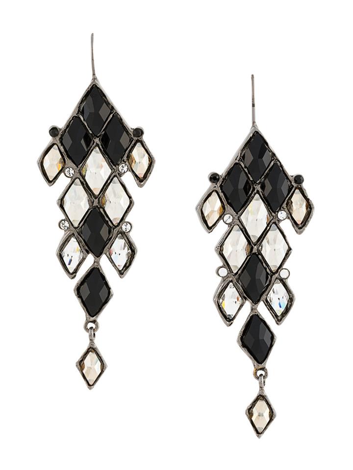 Yves Saint Laurent Vintage Faceted Drop Earrings - Black