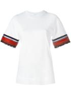 Victoria Victoria Beckham 'ribbon Trim' T-shirt, Women's, Size: Xs, White, Cotton