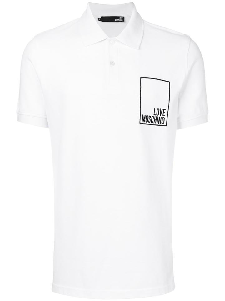 Love Moschino Logo Print Polo Shirt - White