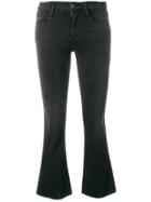 Frame Denim Cropped Boot Jeans - Black