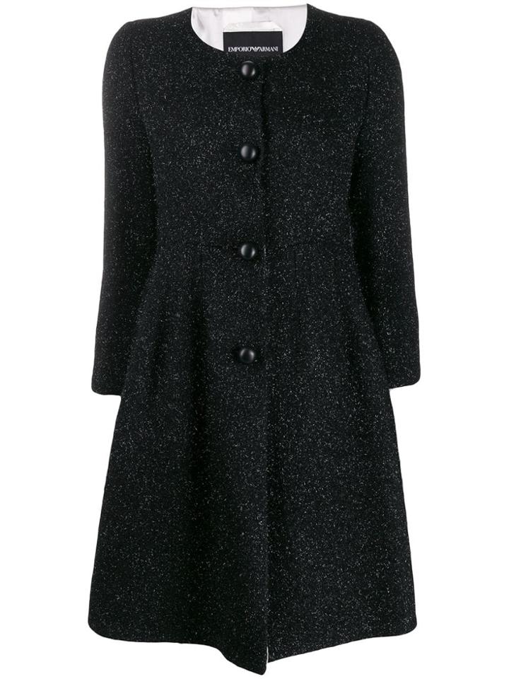 Emporio Armani Peplum Coat - Black