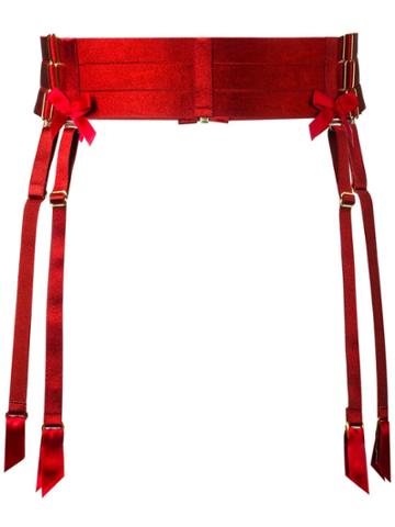 Bordelle Bow Detail Suspender - Red
