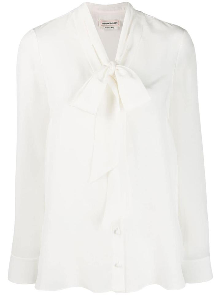 Alexander Mcqueen Pussy Bow Shirt - White