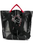 Plan C Printed Shopper Tote - Black