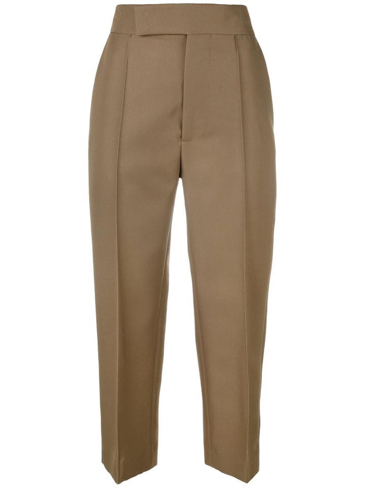 Marni Cropped Trousers, Women's, Size: 44, Brown, Polyester