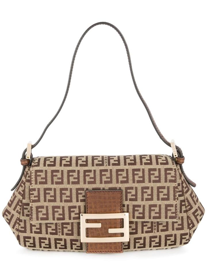 Fendi Vintage Mamma Baguette Zucchino Shoulder Bag - Brown