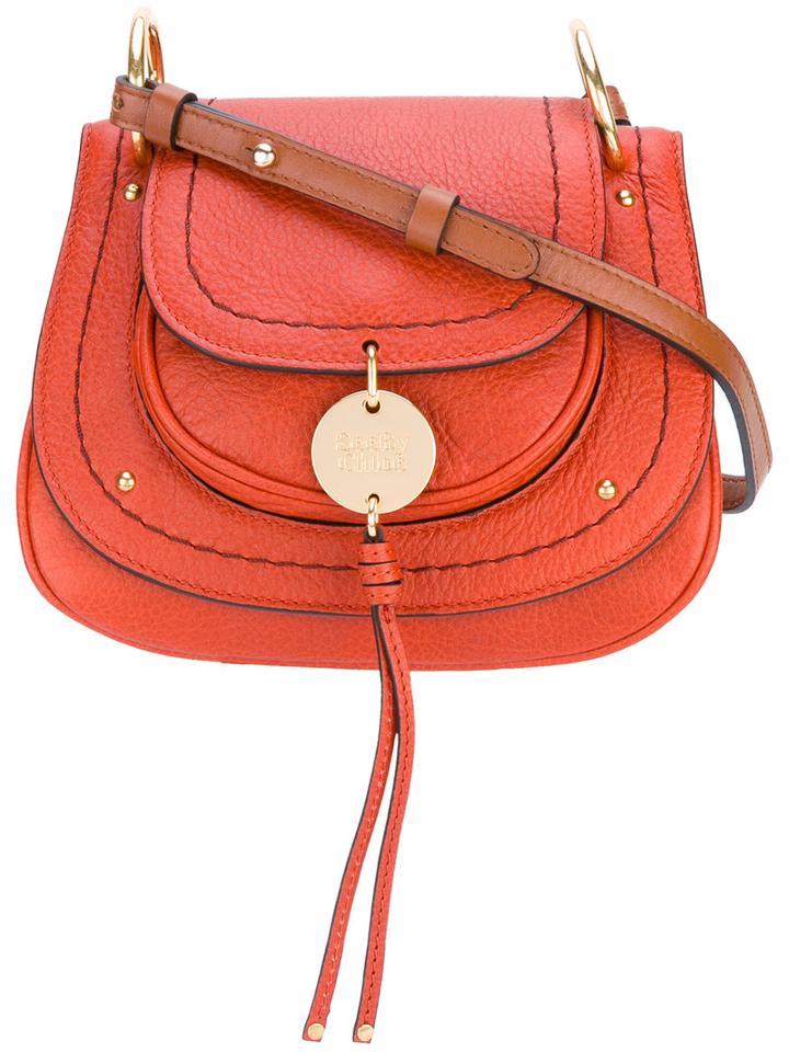 Saddle Cross Body Bag - Women - Calf Leather - One Size, Yellow/orange, Calf Leather, See By Chloé