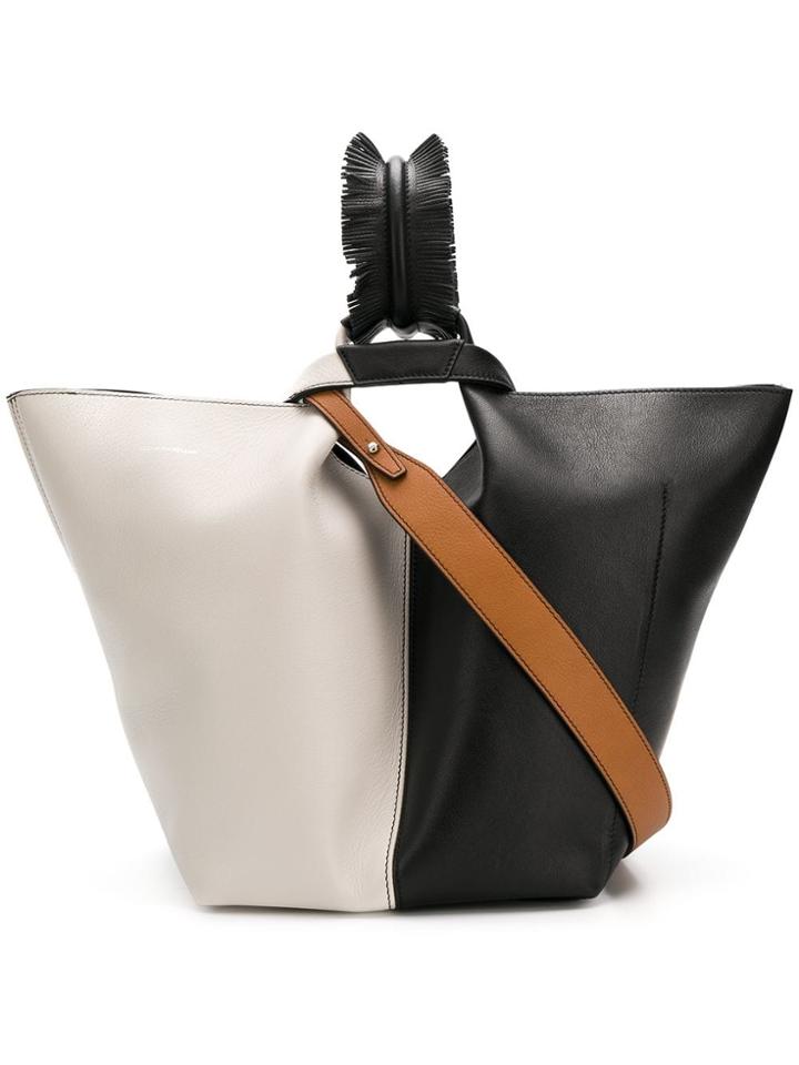 Elena Ghisellini Bicolour Shopper Tote - Black