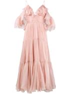 Maria Lucia Hohan Ruffle Long Dress - Pink & Purple