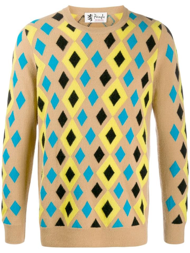 Pringle Of Scotland Reiussed Abstract Diamond Jumper - Neutrals